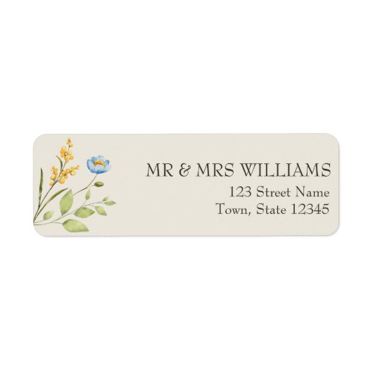 Wildflower Return Address Label (Voorkant)