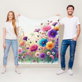 Wildflower Rhapsody Fleece Deken