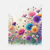 Wildflower Rhapsody Fleece Deken (Voorkant)