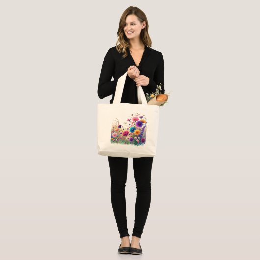 Wildflower Rhapsody Grote Tote Bag (Voorkant (model))