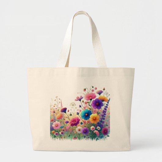 Wildflower Rhapsody Grote Tote Bag (Voorkant)