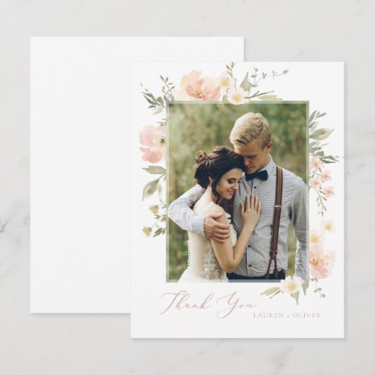 Wildflower Romance Bedankkaart (Voorkant / Achterkant)