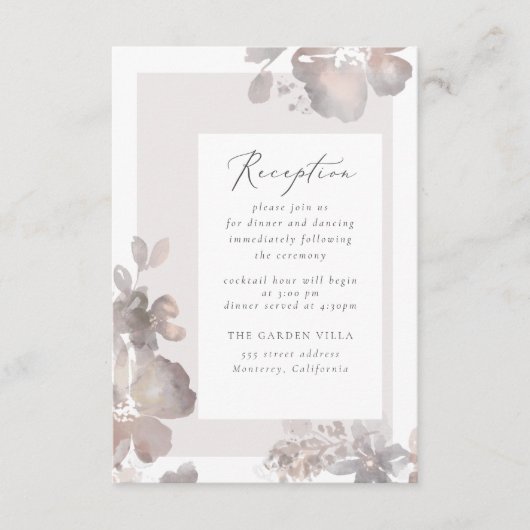 Wildflower Romance Receptie Insert Kaart (Voorkant)