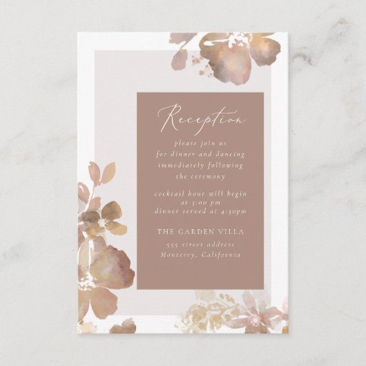 Wildflower Romance Receptie Insert Kaart (Voorkant)