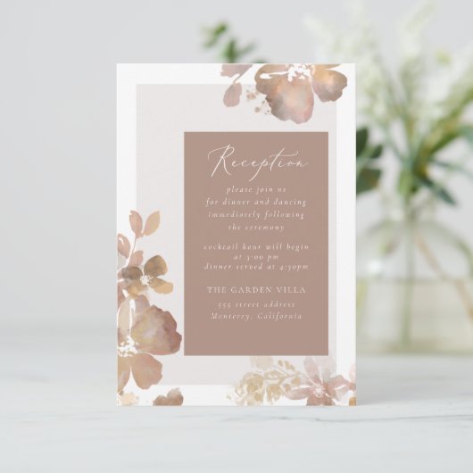 Wildflower Romance Receptie Insert Kaart (Staand voorkant)