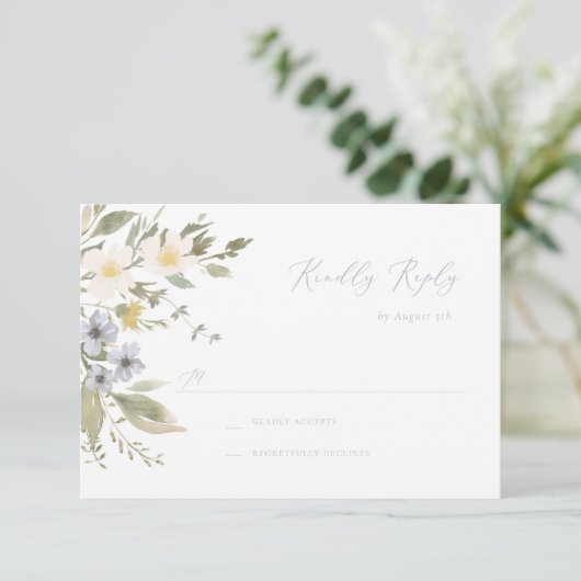 Wildflower Romance RSVP-kaart RSVP Kaartje (Staand voorkant)