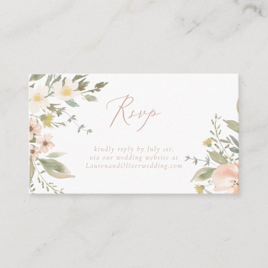 Wildflower Romance RSVP via website Kaart (Voorkant)