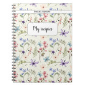 Wildflower romantisch patroon notitieboek (Voorkant)