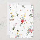 Wildflower Rood Geel 2024 Afstuderen Invitation Kaart (Achterkant)