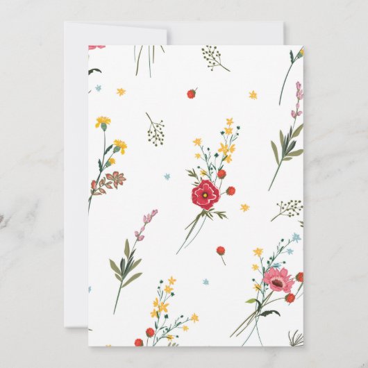 Wildflower Rood Geel 2024 Afstuderen Invitation Kaart (Achterkant)