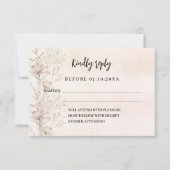 Wildflower roos gouden huwelijksreactie RSVP-kaart RSVP Kaartje (Voorkant)