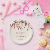 Wildflower Roos goudfolie bruiloft Papieren Bordje (Feest)