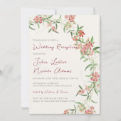 Wildflower Roos Spring Garland bruiloft receptie Kaart (Voorkant)