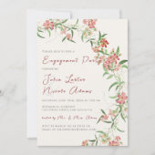 Wildflower Roos Spring Garland Engagement Party Kaart (Voorkant)