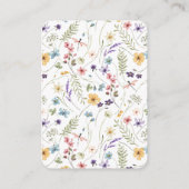 Wildflower Rose Baby Shower Diaper Raffle Card Informatiekaartje (Achterkant)