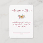 Wildflower Rose Baby Shower Diaper Raffle Card Informatiekaartje (Voorkant)