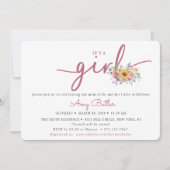 Wildflower & Rose Baby Shower Invitation Kaart (Voorkant)