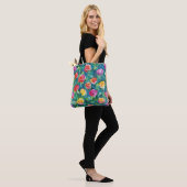 Wildflower rose meadow watercolor patter tote bag (Op model)