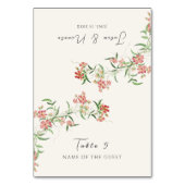 Wildflower Rose Spring Garland Wedding Place Card Kaart (Voorkant)