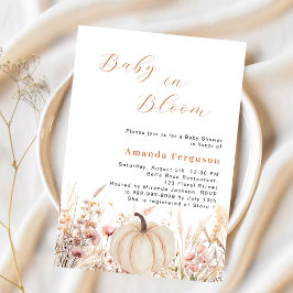 Wildflower roze beige bloei pompoen Baby shower Kaart