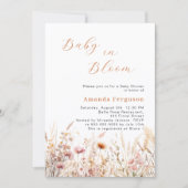 Wildflower roze beige bloom Baby shower Kaart (Voorkant)