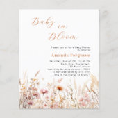 Wildflower roze beige bloom budget Baby shower (Voorkant)
