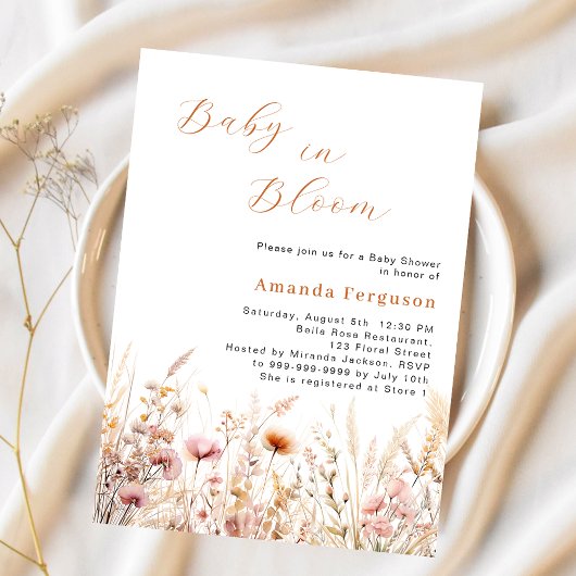 Wildflower roze beige bloom budget Baby shower