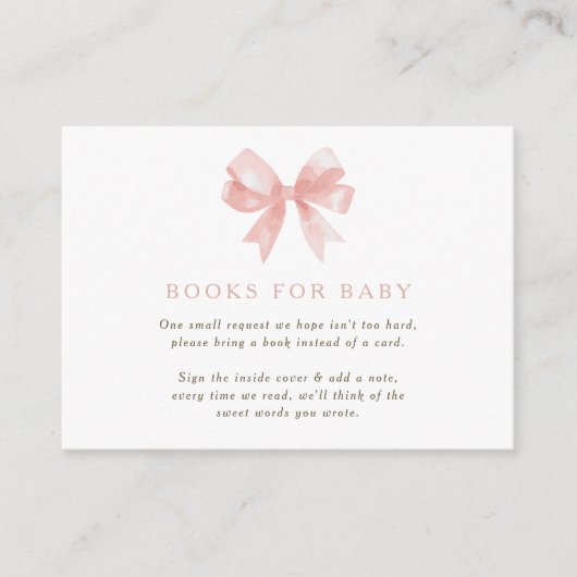 Wildflower Roze Bloemen Baby Meisjes Boog Baby sho Informatiekaartje (Voorkant)