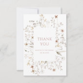 Wildflower Roze Bloemen Lijst Vrijgezellenfeest Bedankkaart (Voorkant)