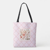 wildflower roze bloemenpatroon tote bag (Achterkant)