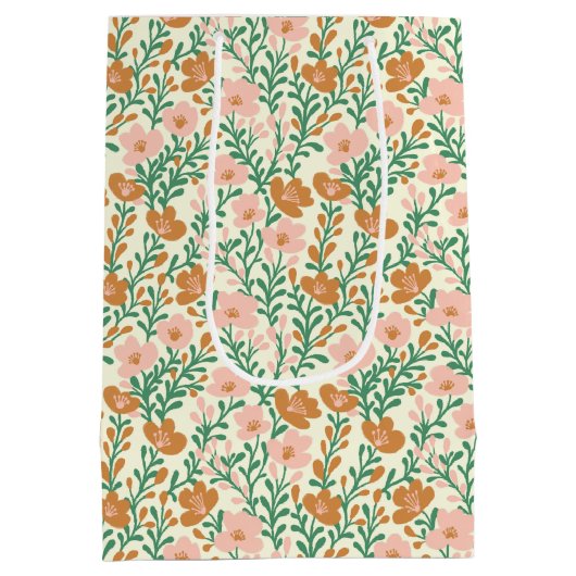 Wildflower Roze Blooms Bloemen Bloemen Bloemen Bab Medium Cadeauzakje (Achterkant)