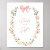 Wildflower Roze Bow Baby Meisjes Boeken & Geschenk Poster (Voorkant)