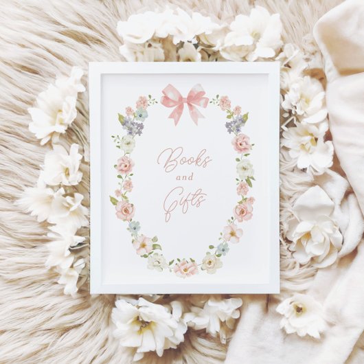 Wildflower Roze Bow Baby Meisjes Boeken & Geschenk Poster