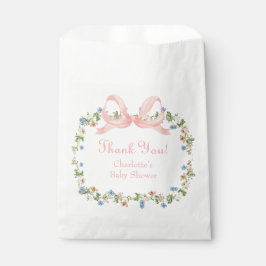 Wildflower Roze Bow Baby shower Bedankzakje