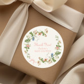 Wildflower Roze Bow Baby shower Ronde Sticker