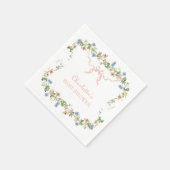 Wildflower Roze Bow Baby shower Servet (Hoek)