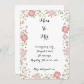 WILDFLOWER ROZE BRUIDSDOUCHE UITNODIGING (Voorkant / Achterkant)