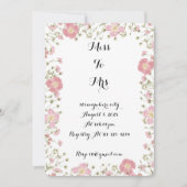 WILDFLOWER ROZE BRUIDSDOUCHE UITNODIGING (Voorkant)