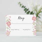 WILDFLOWER ROZE BRUIDSDOUCHE UITNODIGING RSVP KAAR (Staand voorkant)