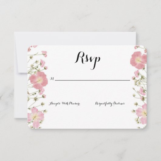 WILDFLOWER ROZE BRUIDSDOUCHE UITNODIGING RSVP KAAR (Voorkant)