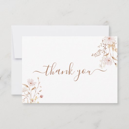 Wildflower roze dank je kaart (Voorkant)