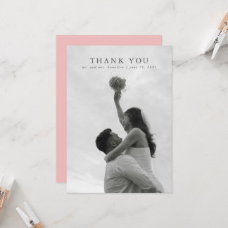 Wildflower Roze Elegante Trouwbedankkaart Kaart