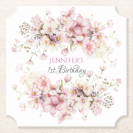 Wildflower roze Fairy Floral Papier Onderzetters