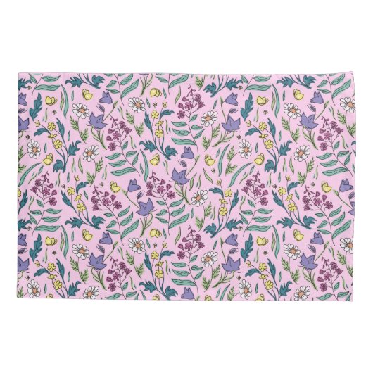 Wildflower roze kleur kussen Hoesje Kussensloop (Achterkant-Links)