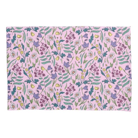 Wildflower roze kleur kussen Hoesje Kussensloop (Voorkant-Links)