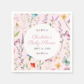 Wildflower Roze Meisje Baby shower Custom Servet (Voorkant)