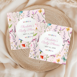 Wildflower Roze Meisje Baby shower Custom Servet