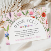 Wildflower Roze Meisje Baby shower Dank je kaart
