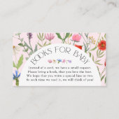 Wildflower Roze Meisje Boeken voor Baby shower Informatiekaartje (Voorkant)