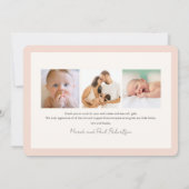 Wildflower roze meisje foto geboorte aankondiging (Achterkant)